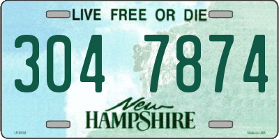 NH license plate 3047874