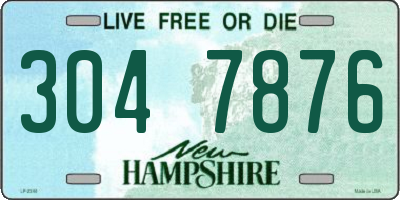 NH license plate 3047876