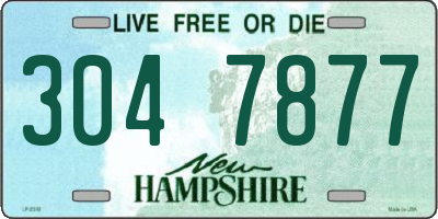NH license plate 3047877