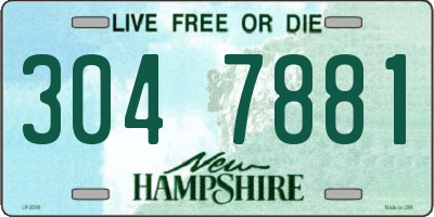 NH license plate 3047881