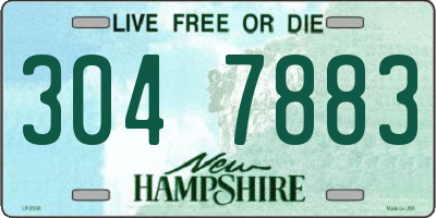 NH license plate 3047883