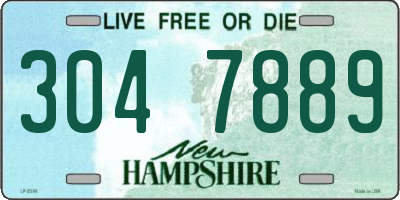 NH license plate 3047889