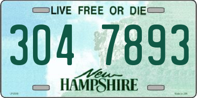 NH license plate 3047893
