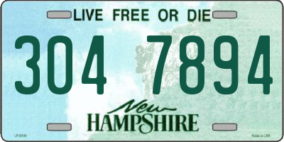 NH license plate 3047894