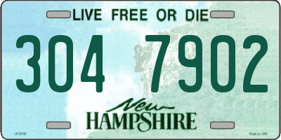 NH license plate 3047902