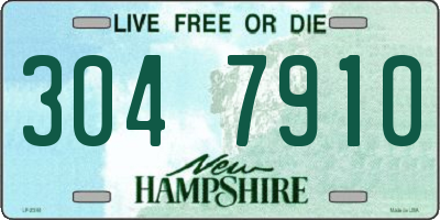 NH license plate 3047910
