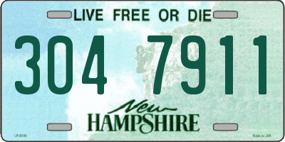 NH license plate 3047911