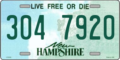 NH license plate 3047920