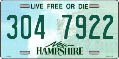 NH license plate 3047922