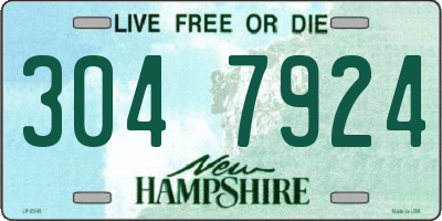 NH license plate 3047924