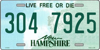 NH license plate 3047925