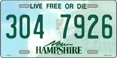 NH license plate 3047926