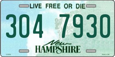 NH license plate 3047930