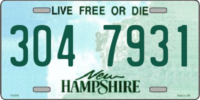 NH license plate 3047931