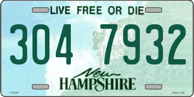 NH license plate 3047932
