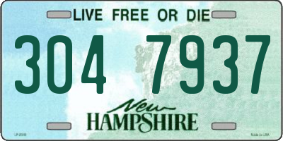 NH license plate 3047937