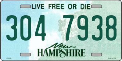 NH license plate 3047938