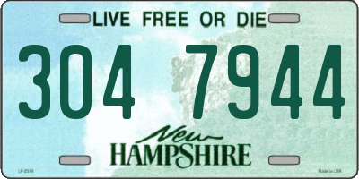 NH license plate 3047944