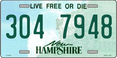 NH license plate 3047948