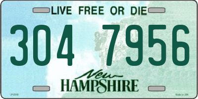 NH license plate 3047956