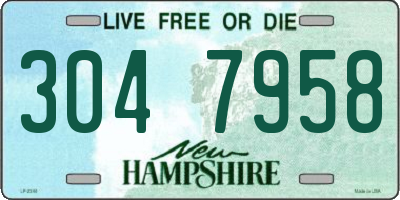NH license plate 3047958