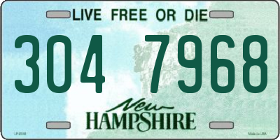 NH license plate 3047968