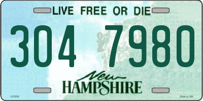 NH license plate 3047980