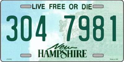 NH license plate 3047981