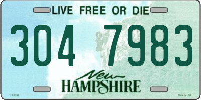 NH license plate 3047983