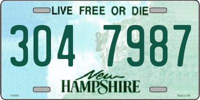 NH license plate 3047987
