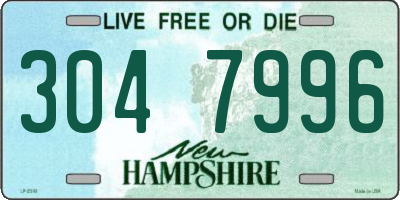 NH license plate 3047996