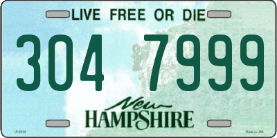 NH license plate 3047999