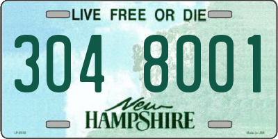 NH license plate 3048001