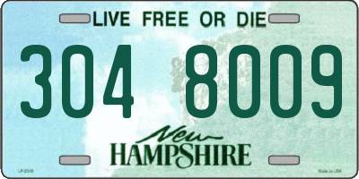 NH license plate 3048009