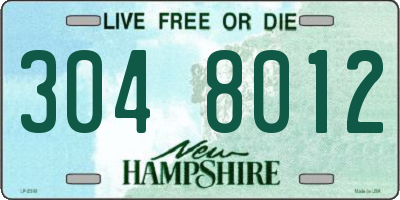 NH license plate 3048012