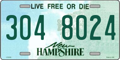 NH license plate 3048024