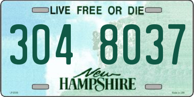 NH license plate 3048037