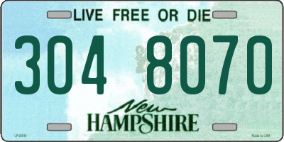 NH license plate 3048070