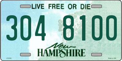 NH license plate 3048100