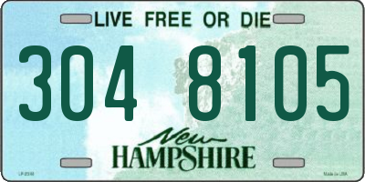 NH license plate 3048105