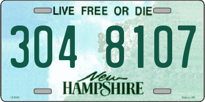 NH license plate 3048107