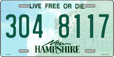 NH license plate 3048117