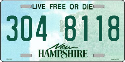 NH license plate 3048118