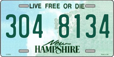 NH license plate 3048134
