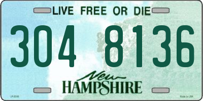 NH license plate 3048136