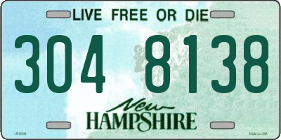 NH license plate 3048138