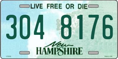 NH license plate 3048176