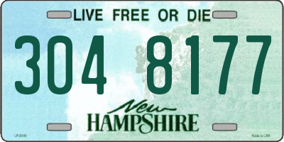 NH license plate 3048177