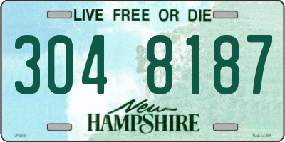 NH license plate 3048187