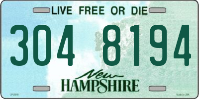 NH license plate 3048194